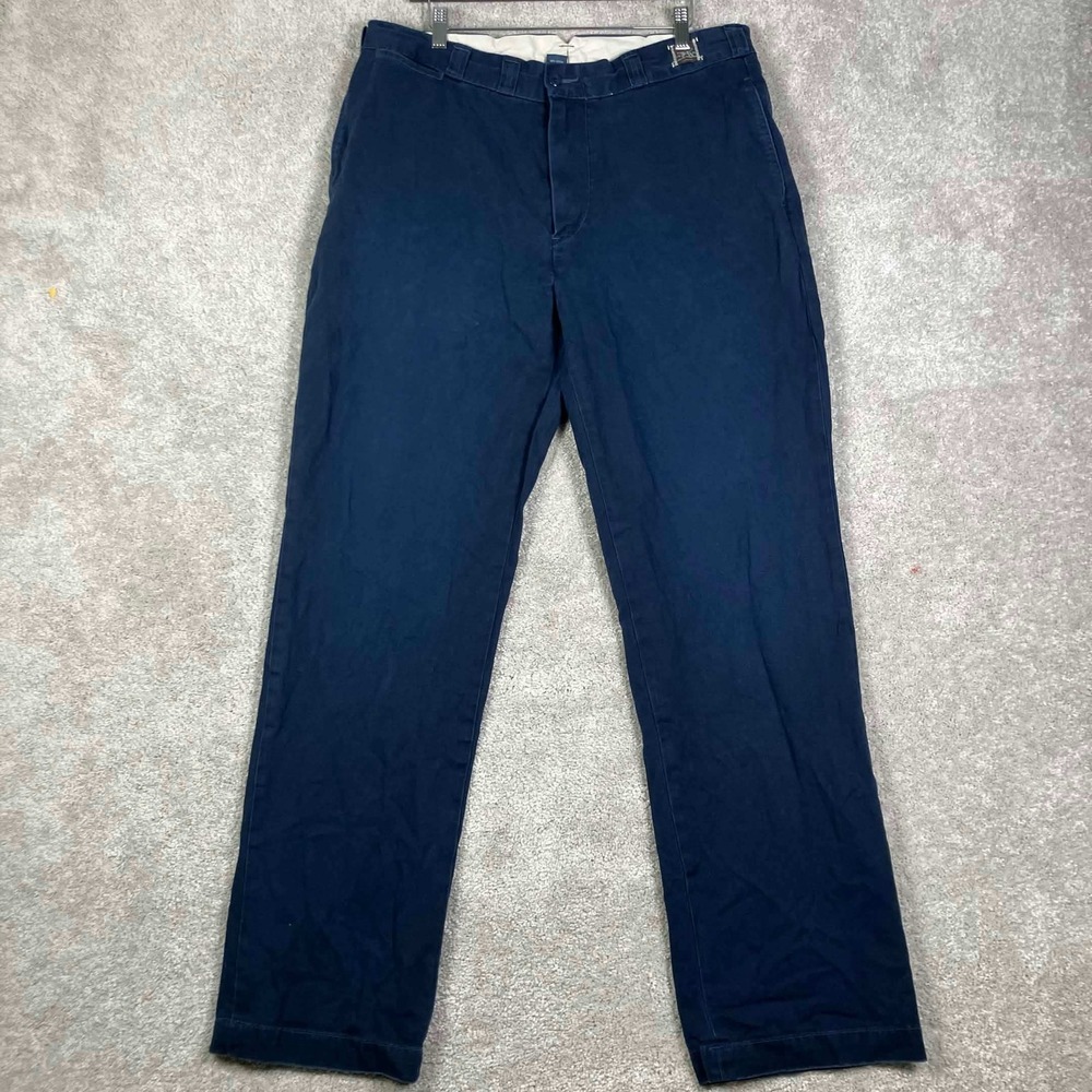 Vintage Polo Ralph Lauren GI Fit Chino Pant Mens 36x34 Navy Blue Cotton Trousers